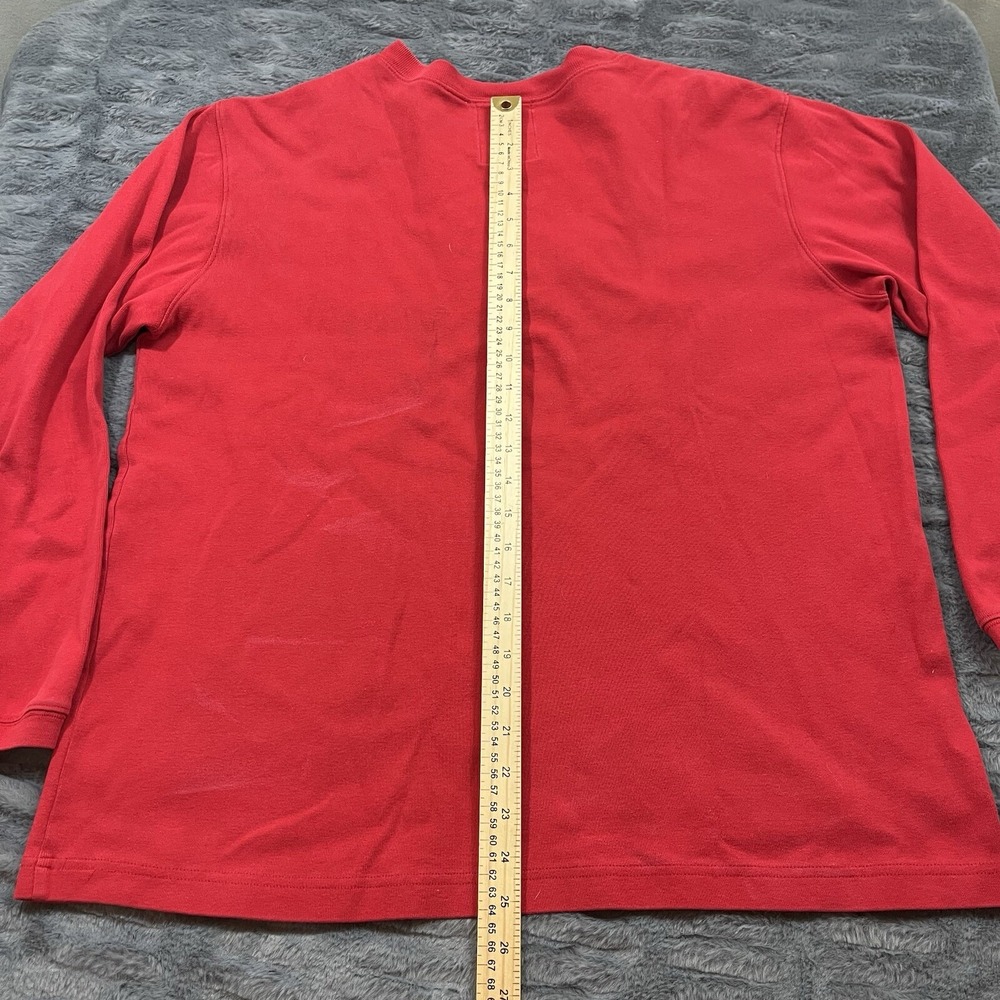 Looney Tunes Mens Henley Tee Small Red Embroidered Classic Wear Bugs Bunny VTG - Picture 10 of 12